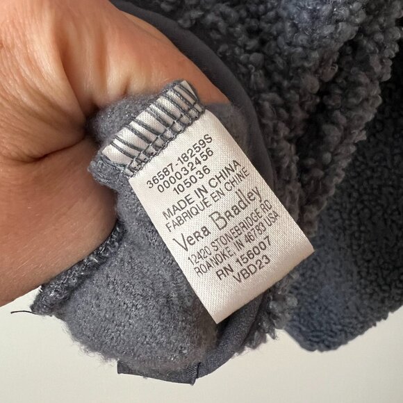 Vera Bradley 1/2 Zip Teddy Fleece Pullover Blue Paisley Women's Size Small - Picture 6 of 9